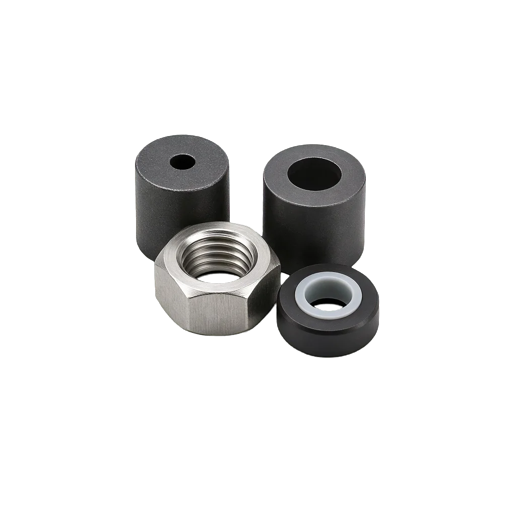 Nut, ferrule-style fittings, and a seal